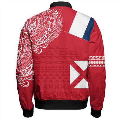 Wallis And Futuna Bomber Jacket Polynesian Flag With Coat Of Arms