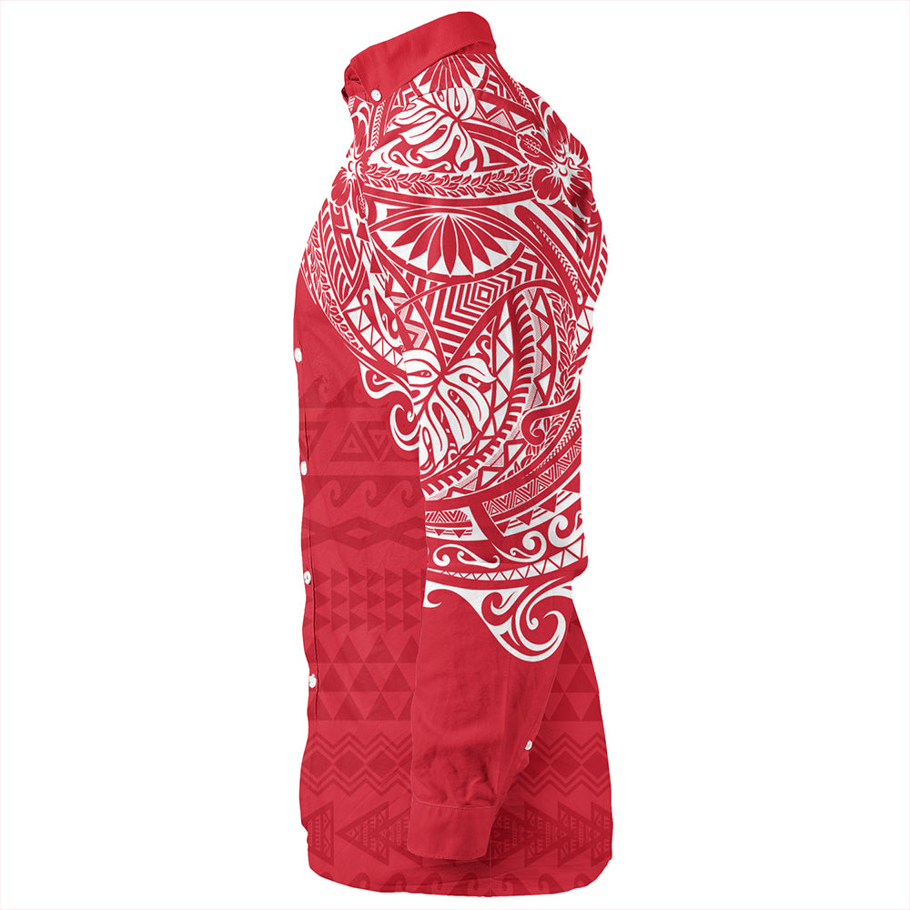 Wallis And Futuna Long Sleeve Shirt Polynesian Flag With Coat Of Arms