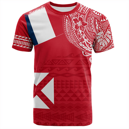 Wallis And Futuna T-Shirt Polynesian Flag With Coat Of Arms