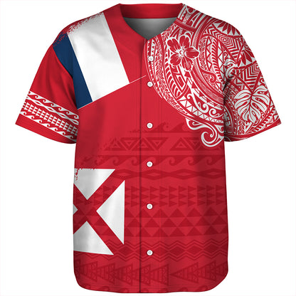 Wallis And Futuna Baseball Shirt Polynesian Flag With Coat Of Arms