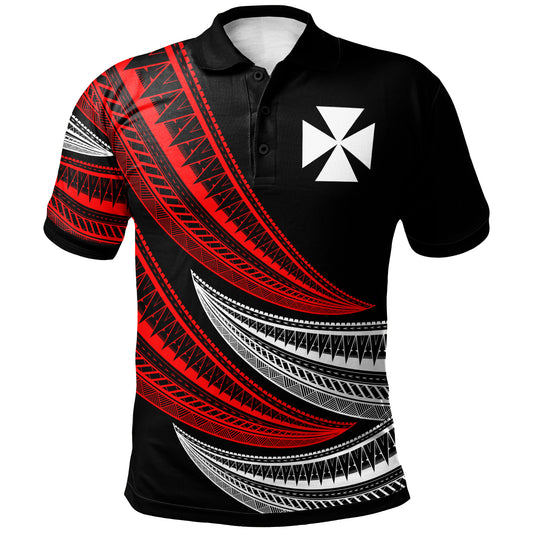 Wallis and Futuna Custom Personalised Polo Shirt - Wave Pattern Alternating