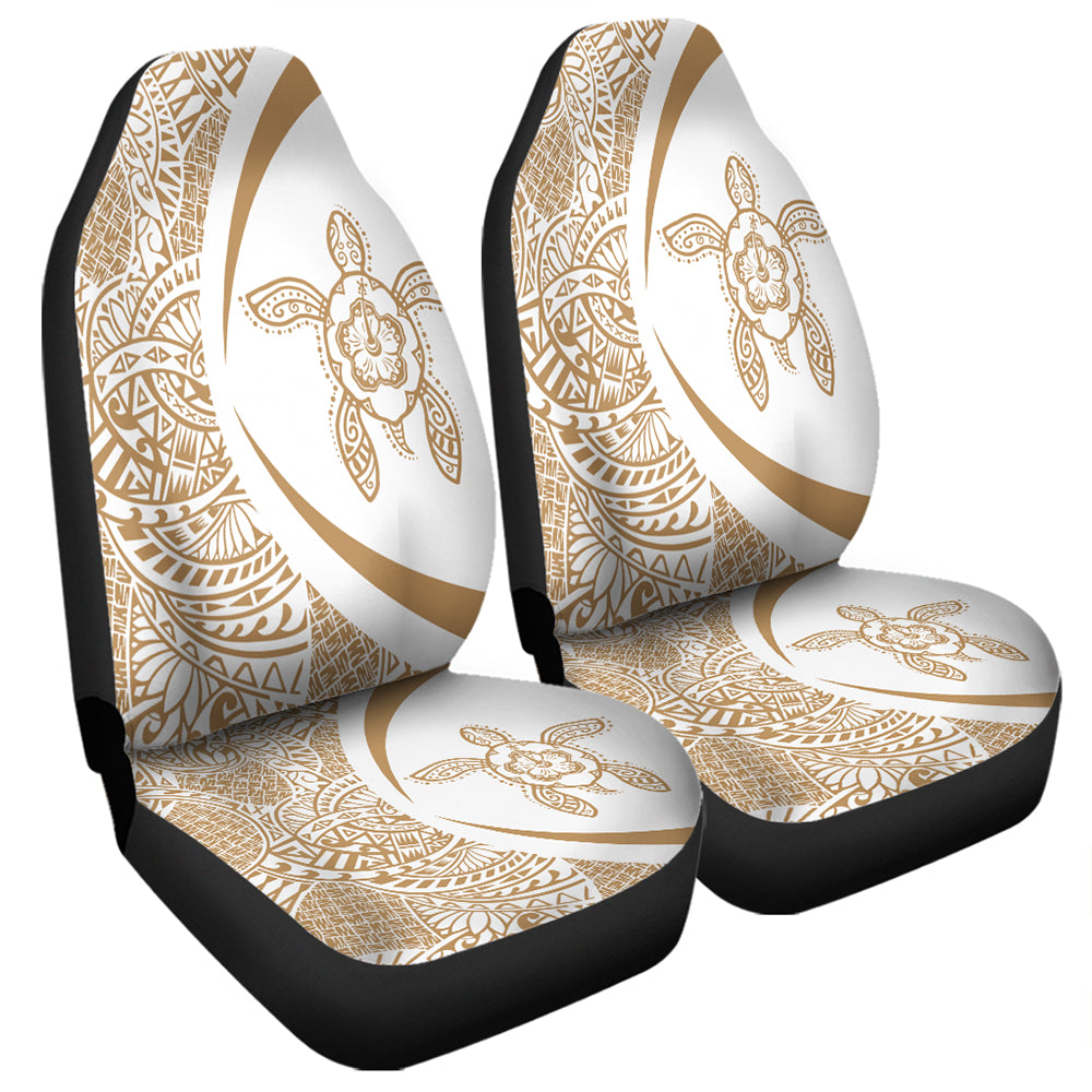 Hawaii Car Seat Covers Turtle Hibiscus Lauhala White Gold Circle