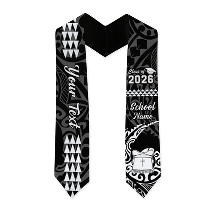 Tokelau Graduation Stole Custom Class 2026 Tribal Kakau Style