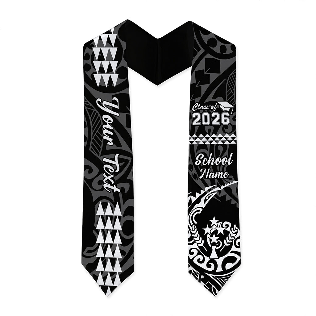 Kosrae Graduation Stole Custom Class 2026 Tribal Kakau Style