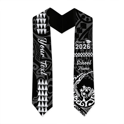 Kosrae Graduation Stole Custom Class 2026 Tribal Kakau Style