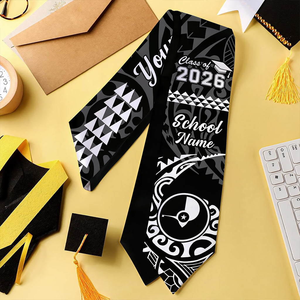 Yap State Graduation Stole Custom Class 2026 Tribal Kakau Style