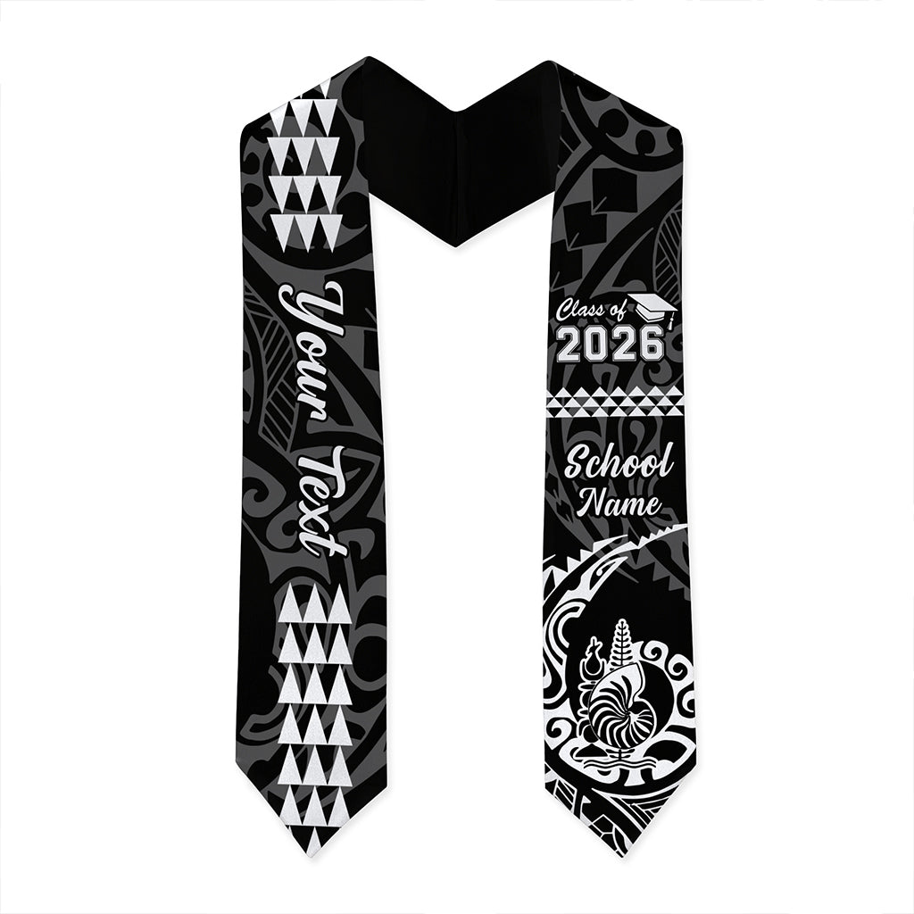 New Caledonia Graduation Stole Custom Class 2026 Tribal Kakau Style