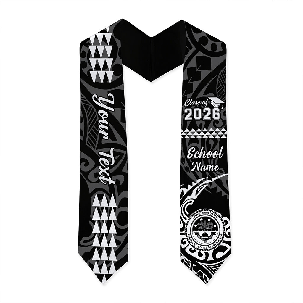 Federated States of Micronesia Graduation Stole Custom Class 2026 Tribal Kakau Style