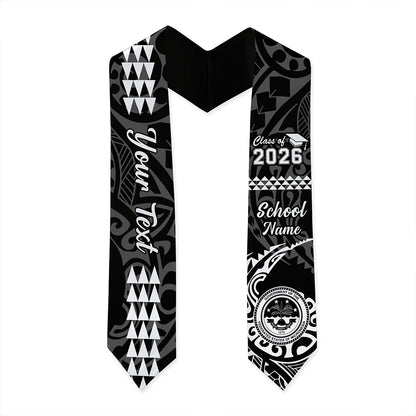 Federated States of Micronesia Graduation Stole Custom Class 2026 Tribal Kakau Style