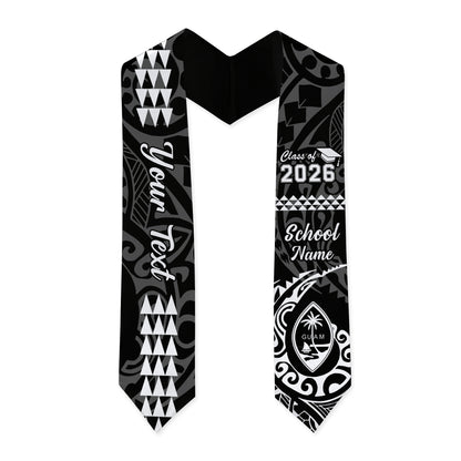 Guam Graduation Stole Custom Class 2026 Coat Of Arms Kakau Style