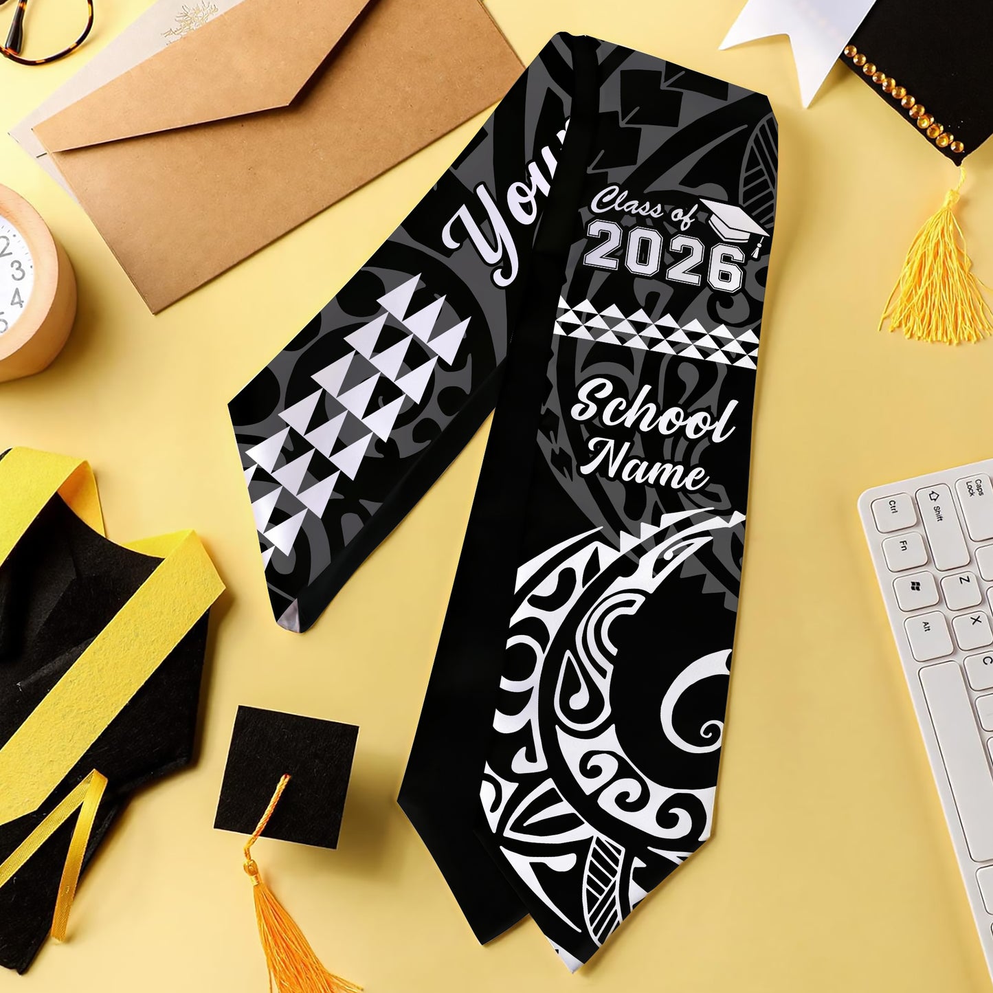Hawaii Graduation Stole Custom Class 2026 Of Kakau Style