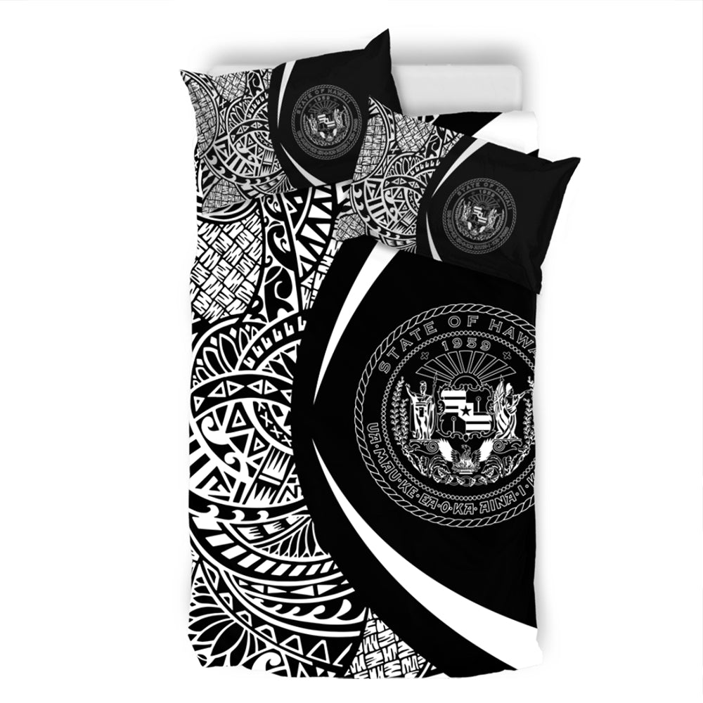 Hawaii Bedding Set Coat Of Arm Lauhala White Circle