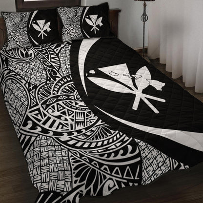 Hawaii Quilt Bed Set Kanaka Maoli Hawaiian Map Lauhala White Circle
