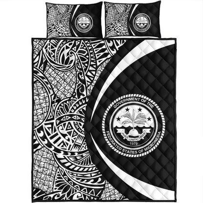 Federated States Of Micronesia Quilt Bed Set Lauhala White Circle Style