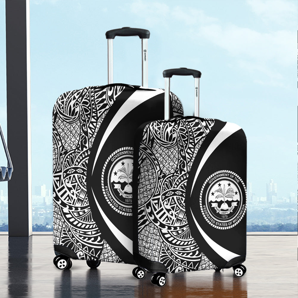 Federated States Of Micronesia Luggage Cover Lauhala Gold Circle Style