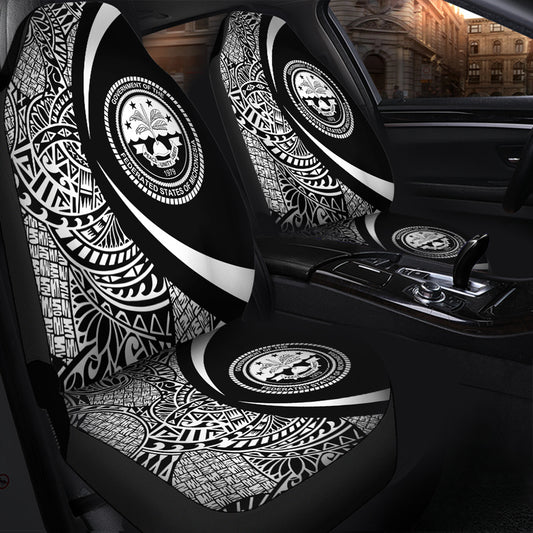 Federated States Of Micronesia Car Seat Covers Lauhala Gold Circle Style
