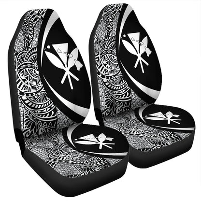 Hawaii Car Seat Covers Kanaka Maoli Hawaiian Map Lauhala White Circle
