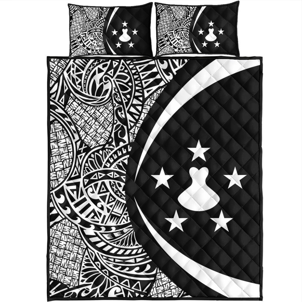 Austral Islands Quilt Bed Set Lauhala White Circle Style