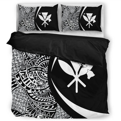 Hawaii Bedding Set Kanaka Maoli Hawaiian Map Lauhala White Circle