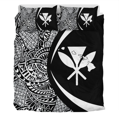 Hawaii Bedding Set Kanaka Maoli Hawaiian Map Lauhala White Circle