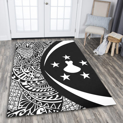 Austral Islands Area Rug Lauhala White Circle Style