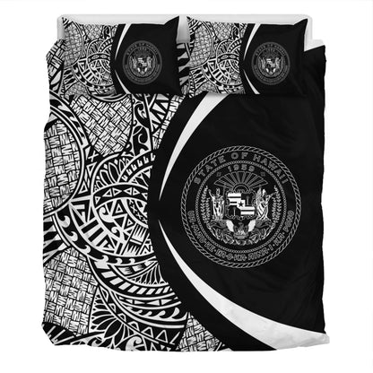 Hawaii Bedding Set Coat Of Arm Lauhala White Circle
