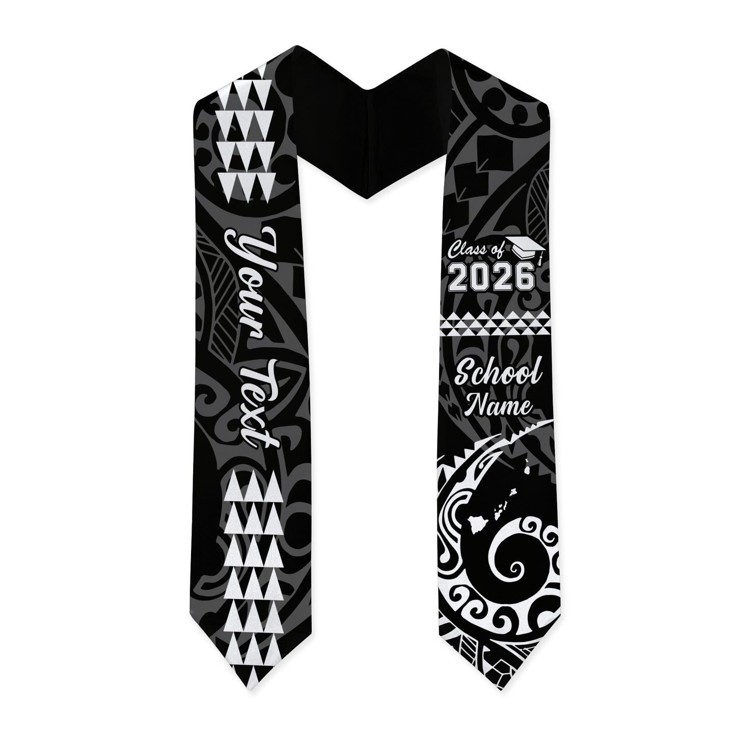 Hawaii Graduation Stole Custom Class 2026 Of Map Kakau Style