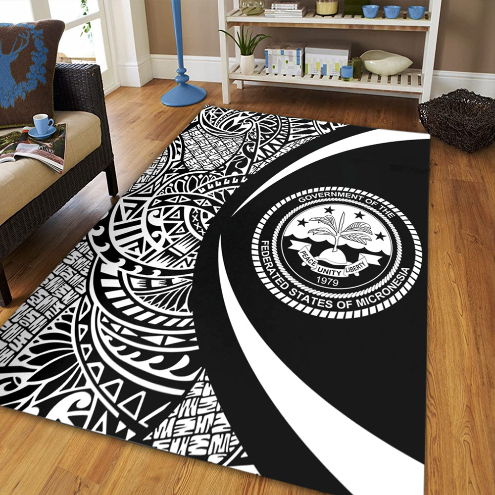 Federated States Of Micronesia Area Rug Lauhala White Circle Style