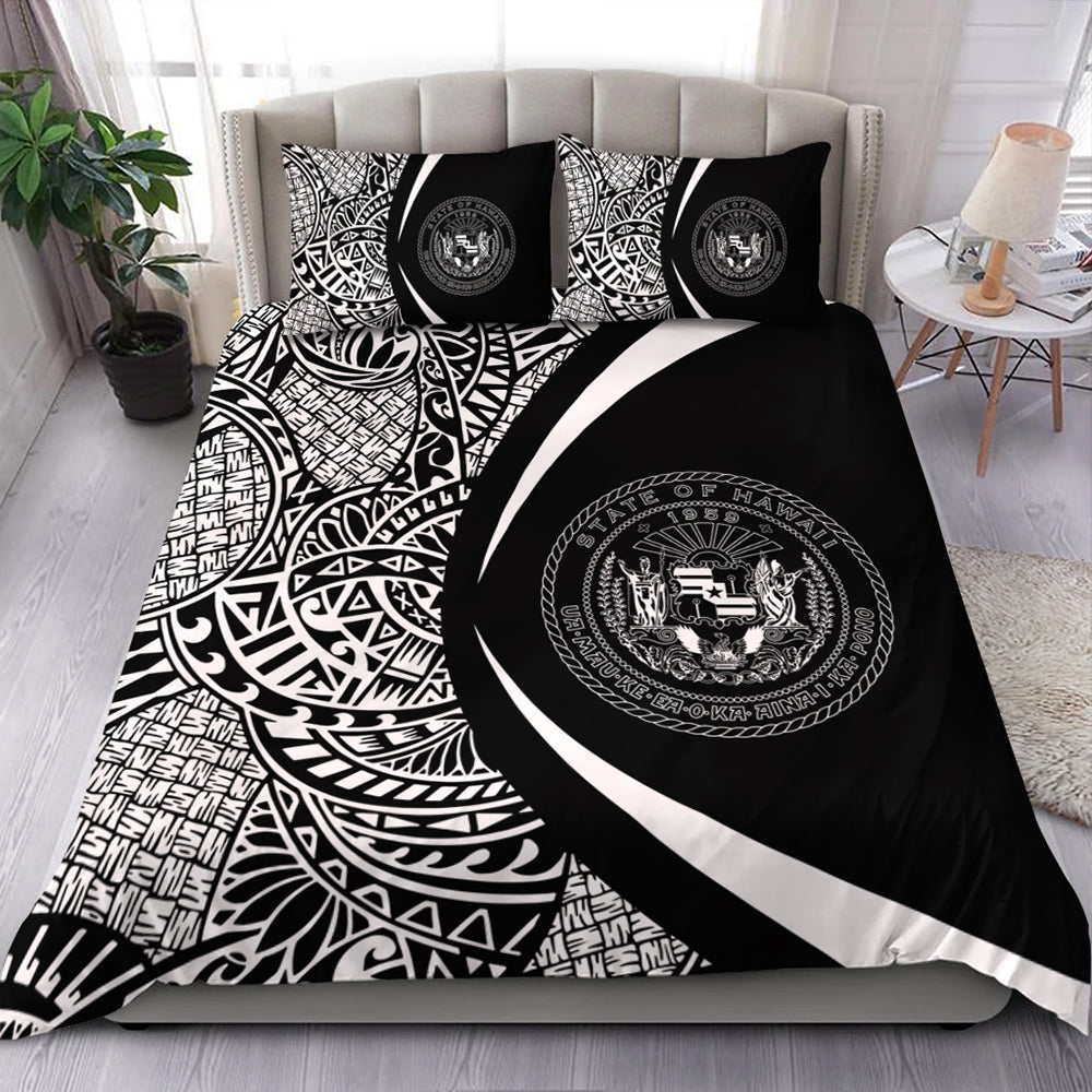 Hawaii Bedding Set Coat Of Arm Lauhala White Circle