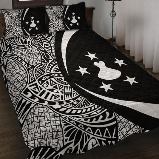 Austral Islands Quilt Bed Set Lauhala White Circle Style