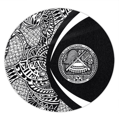 American Samoa Round Rug Lauhala White Circle Style