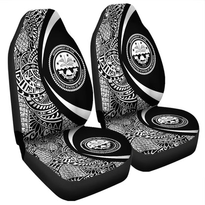 Federated States Of Micronesia Car Seat Covers Lauhala Gold Circle Style