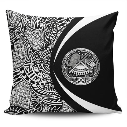 American Samoa Pillow Cover Lauhala White Circle Style