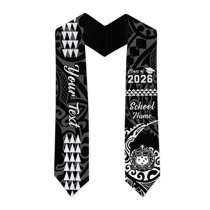 Samoa Graduation Stole Custom Class 2026 Coat Of Arms Kakau Style