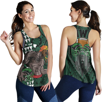 Hawaii Women Tank Map Kanaka Football Style