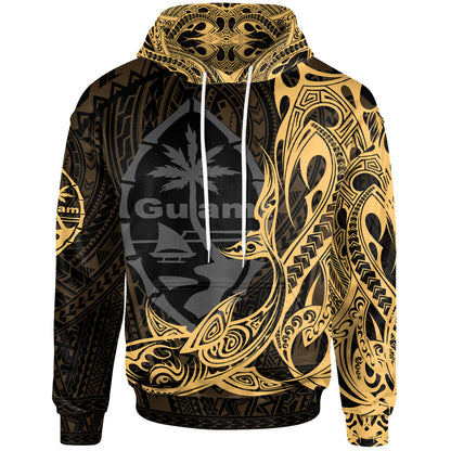 Guam Hoodie - Guam Seal With Shark Gold Color