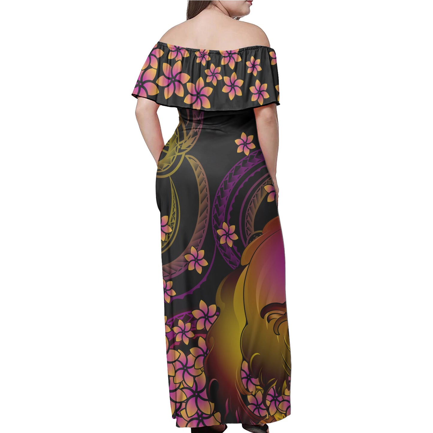 Fiji Polynesian Pattern Combo Dress And Shirt Plumeria In Wave