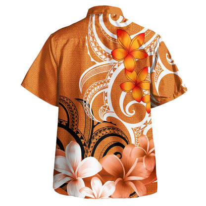 Pohnpei Custom Personalised Hawaiian Shirt Polynesian Floral Spirit Orange