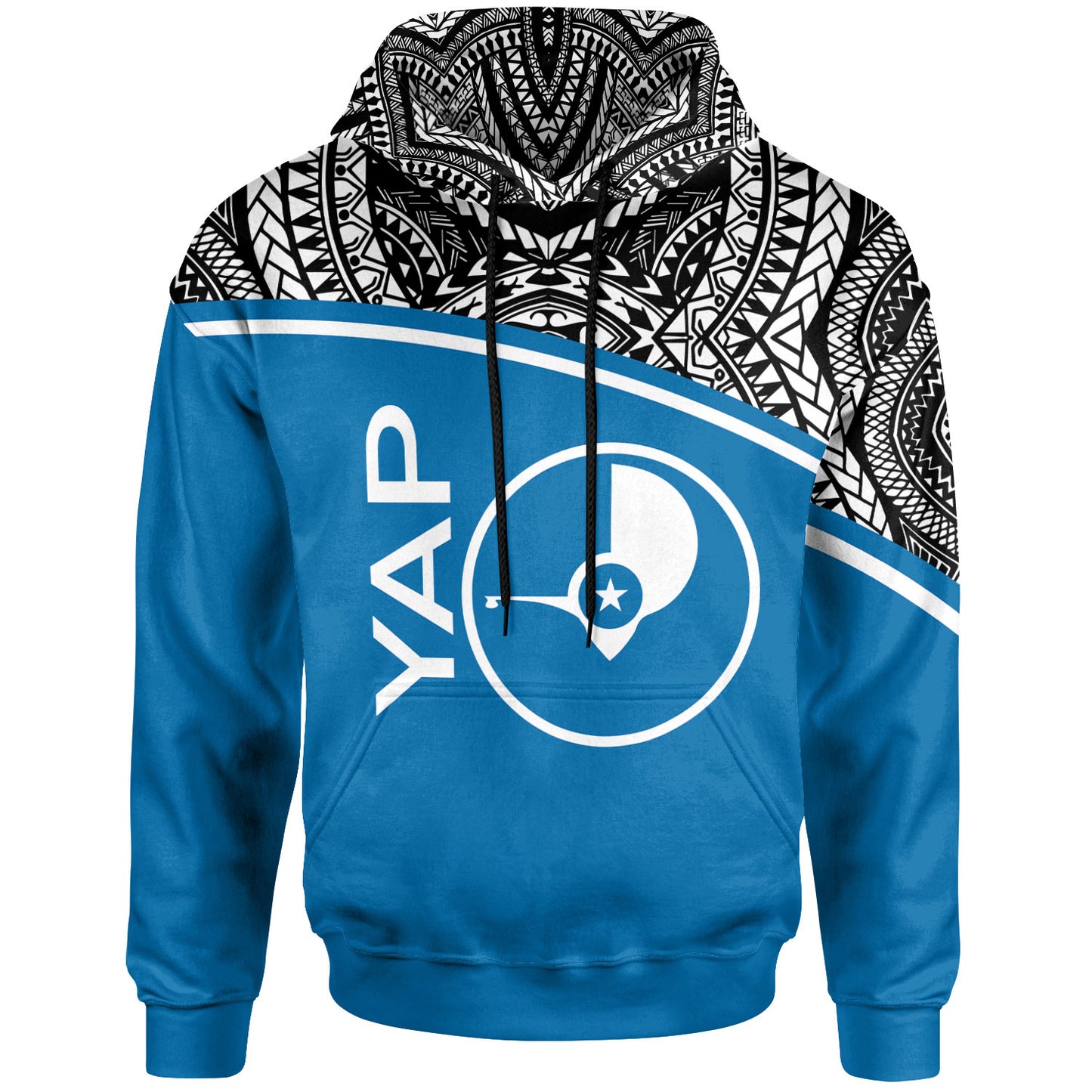 Yap All Over Hoodie - Micronesia Curve Blue Style