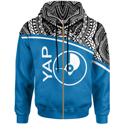 Yap All Over Hoodie - Micronesia Curve Blue Style