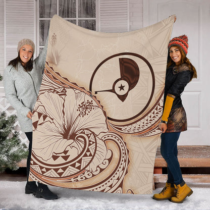Yap State Premium Blanket Hibiscus Flower Vintage Style