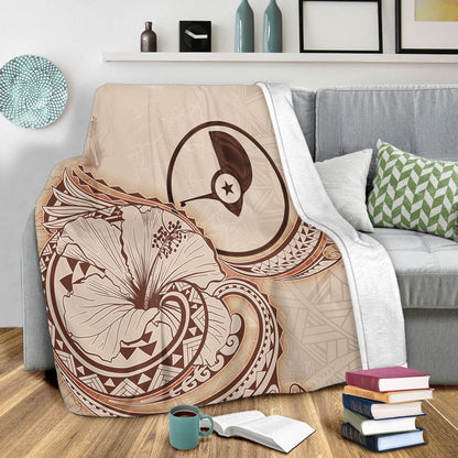 Yap State Premium Blanket Hibiscus Flower Vintage Style
