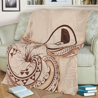 Yap State Premium Blanket Hibiscus Flower Vintage Style