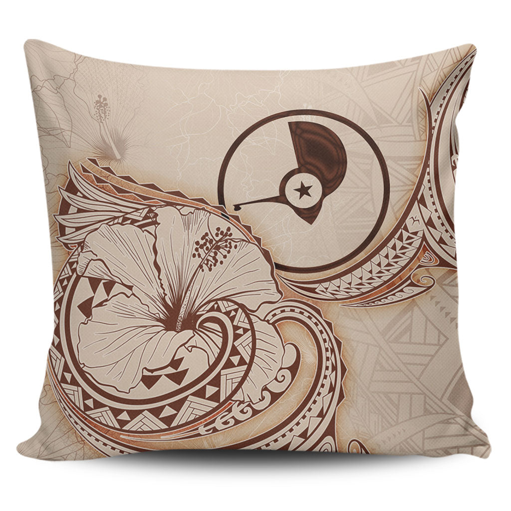 Yap State Pillow Cover Hibiscus Flower Vintage Style