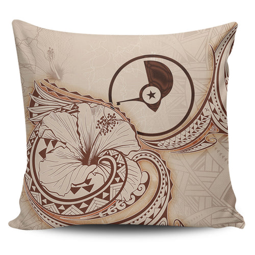 Yap State Pillow Cover Hibiscus Flower Vintage Style