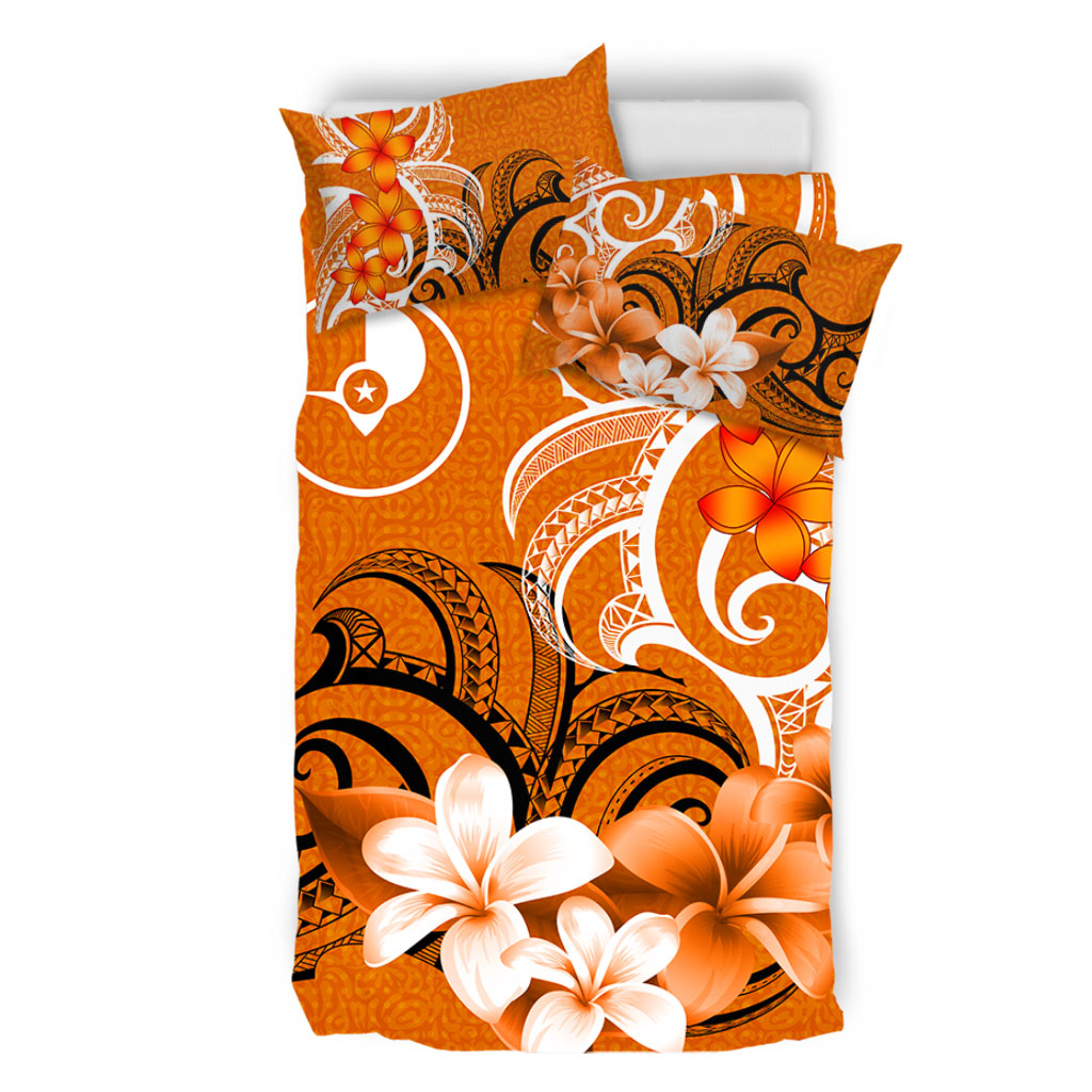 Yap State Bedding Set Polynesian Floral Spirit Orange