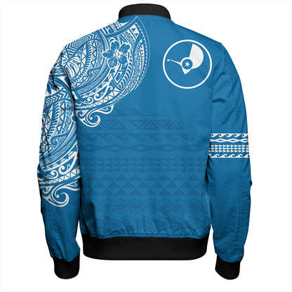 Yap State Bomber Jacket Polynesian Flag With Coat Of Arms
