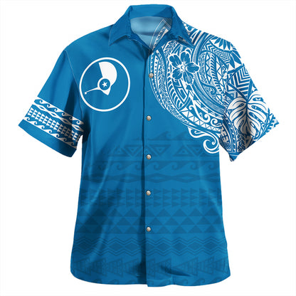 Yap State Hawaiian Shirt Polynesian Flag With Coat Of Arms