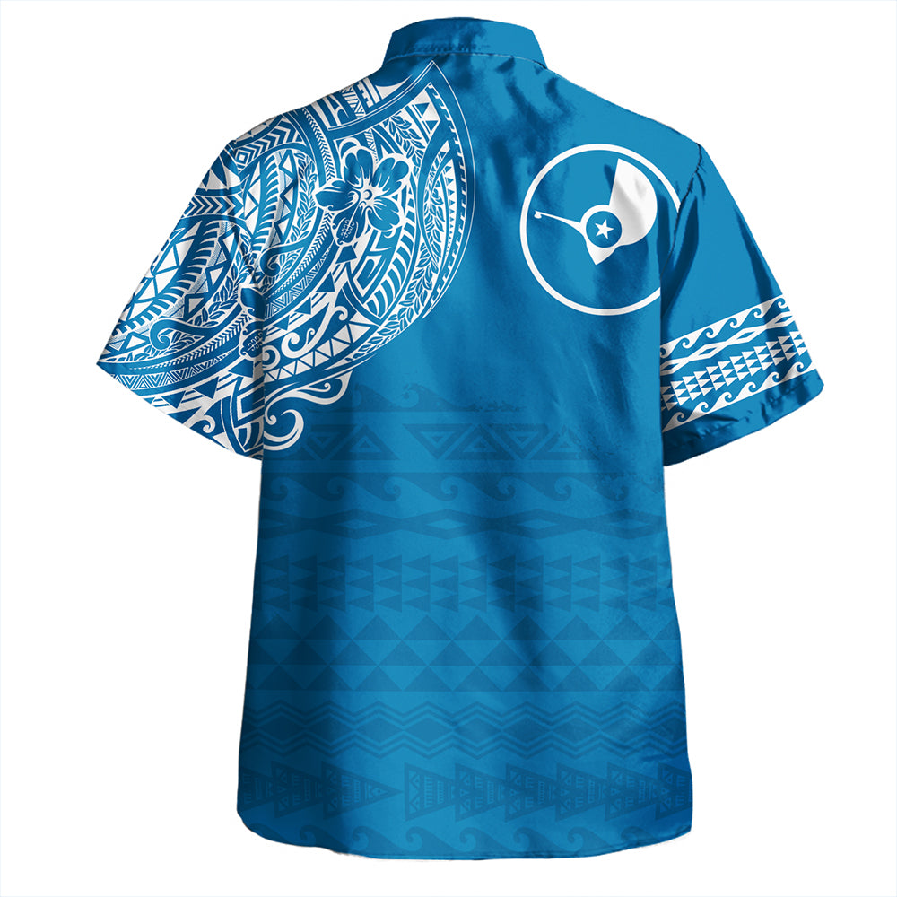 Nauru Hawaiian Shirt Flag Color With Traditional Patterns