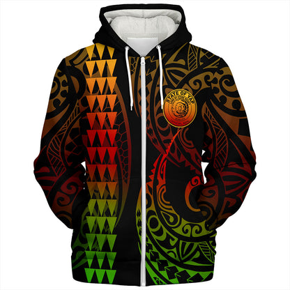 Yap State Sherpa Hoodie Kakau Style